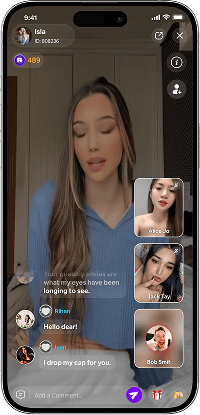 Bigo Live clone live streaming screen with video broadcast
