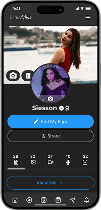 Fansly clone creator page management screen with profile customization