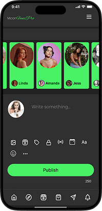 Fanvue clone user app content publishing screen