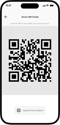 TikTok Clone QR code screen for profile sharing and user connections