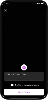 TikTok Clone live streaming screen with audience engagement and stream management features