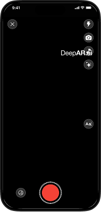Triller clone video recording screen with camera capture interface
