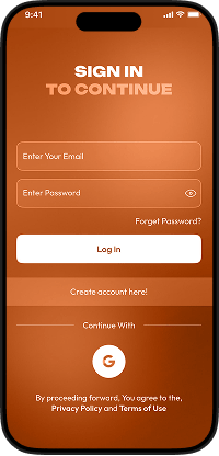 Clapper clone app login screen with email sign-in
