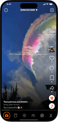 Clapper clone discover page featuring a vertical short video feed