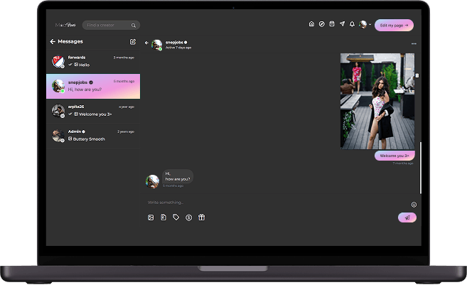 Fanfix clone creator messaging screen