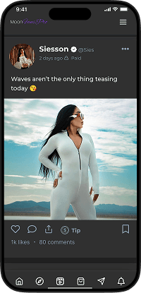 FansCentro Clone User viewing a creator's premium content feed on the mobile app