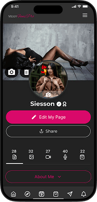 LoyalFans clone profile management screen where creators can edit their profile