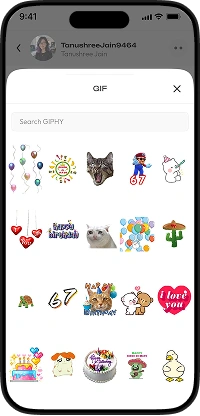 RedNote clone GIF picker screen