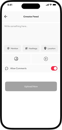 RedNote clone create post screen
