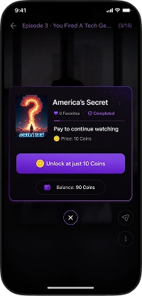 DramaBox clone app episode unlock screen displaying coin pricing