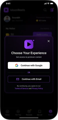 DramaBox clone app login screen with Google and email sign-in options