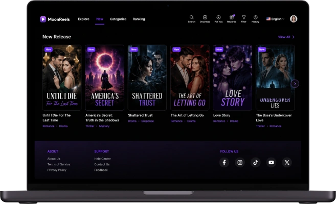 DramaBox clone web app new releases screen showcasing the latest short drama series