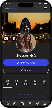MYM clone fan app creator profile screen